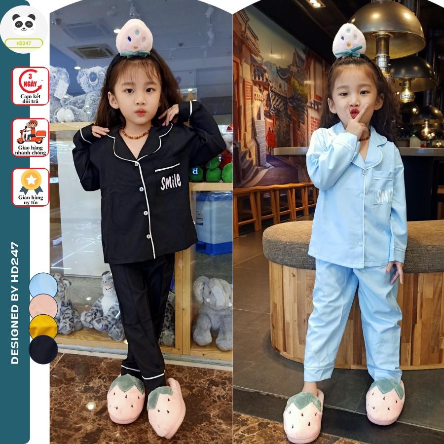 Đồ bộ cho bé mặc nhà SMILE đẹp pijama bé gái chất kate lụa dễ thương mặc ngủ hàng chuẩn shop 0118