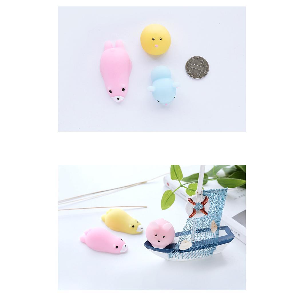 2 Pack Squishy Soft Slow Rising Squishes TPR Stress Relief Small Tiger Toy