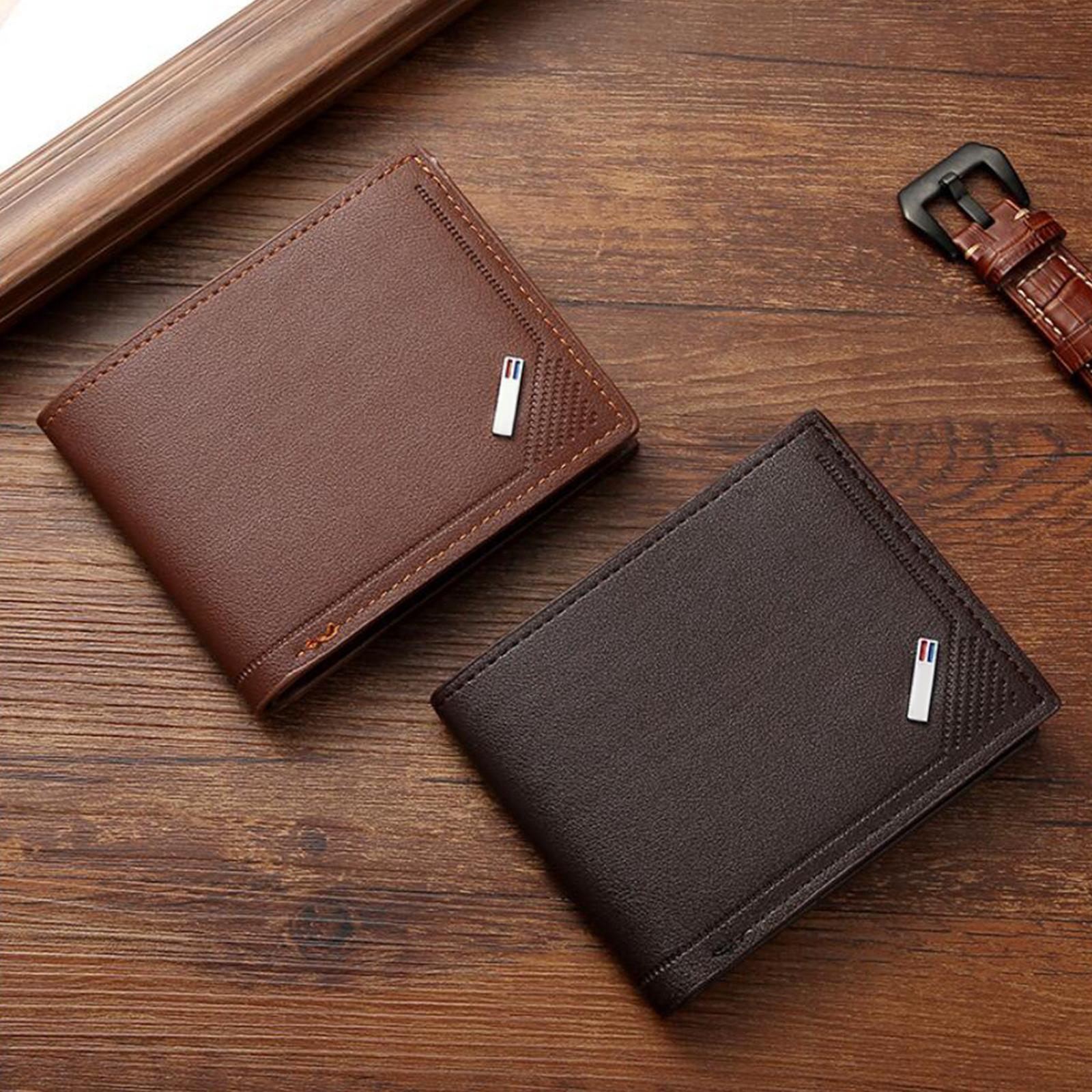 Men Wallet Wallet Organizer PU Leather Fashionable Simple Short Clutch Card Holder for Husband Father Dating Street Gift