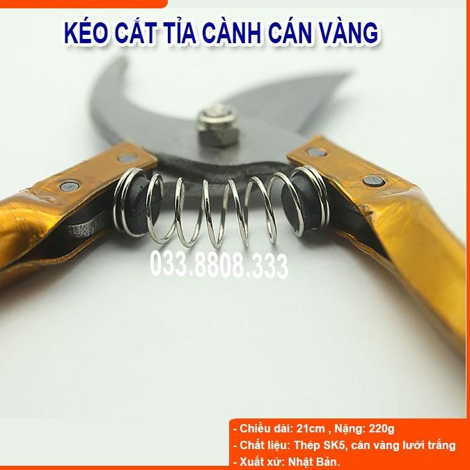 KÉO TỈA CÀNH NHẬT BẢN CÁN VÀNG SIÊU ĐẸP -TẶNG LÒ XO