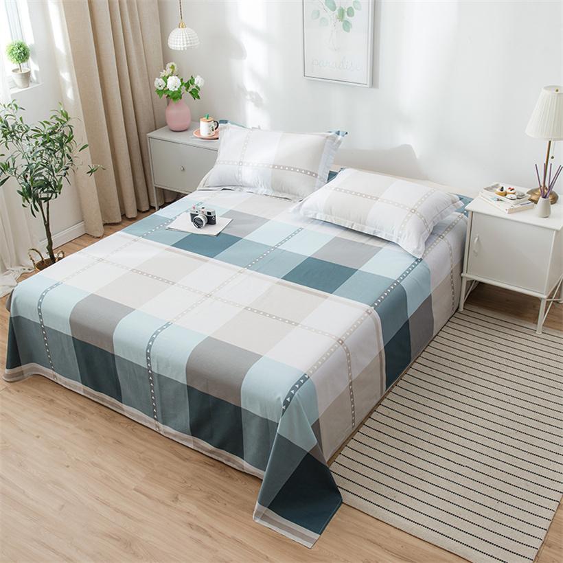Nguyên Chất 100% Cotton Tấm Phẳng Hoạt Hình Thời Trang In Ga Giường Đơn Đôi Nữ Hoàng Vương Kích Thước Drap Giường Vỏ Gối