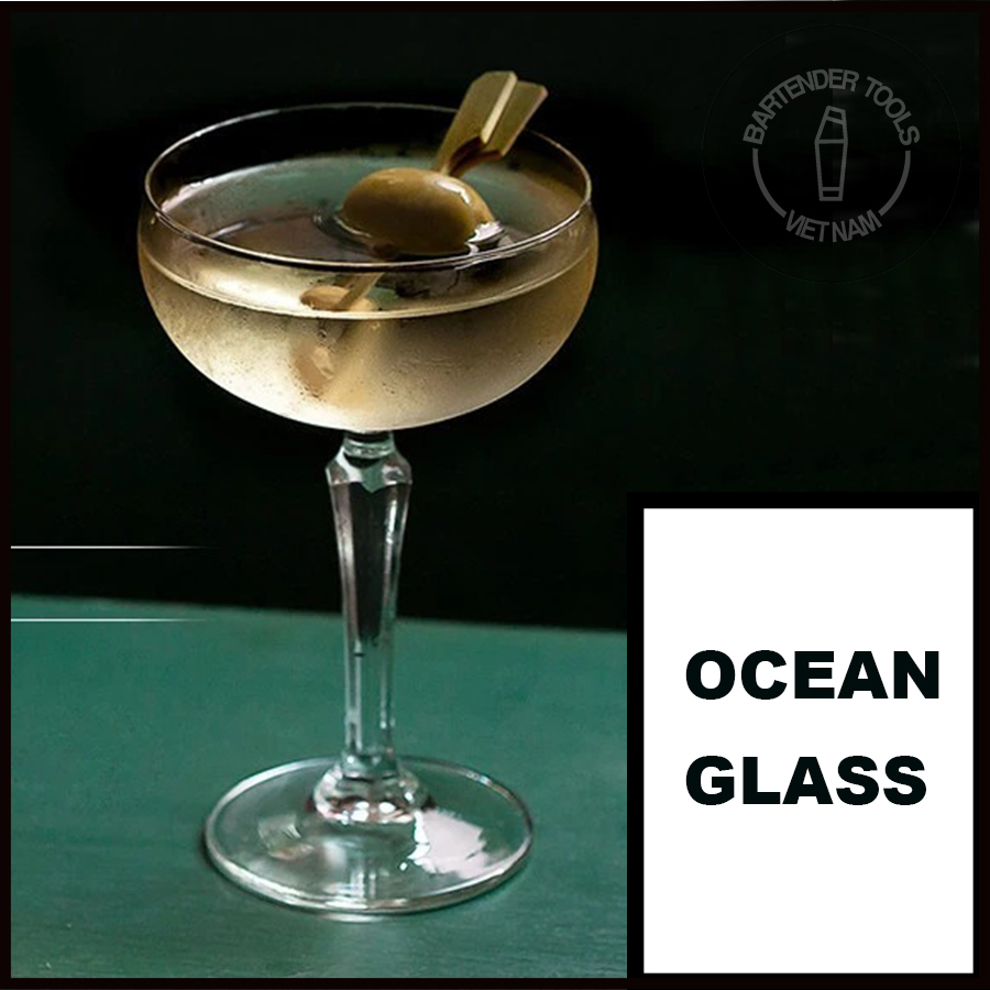 Cocktail glass - Ly thủy tinh cocktail OCEAN chân đế 6 cạnh 180ml