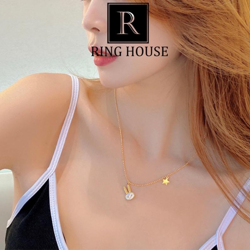 Dây Chuyền Nữ Titan Không Đen Gỉ Thỏ Sao Dễ Thương Đẹp