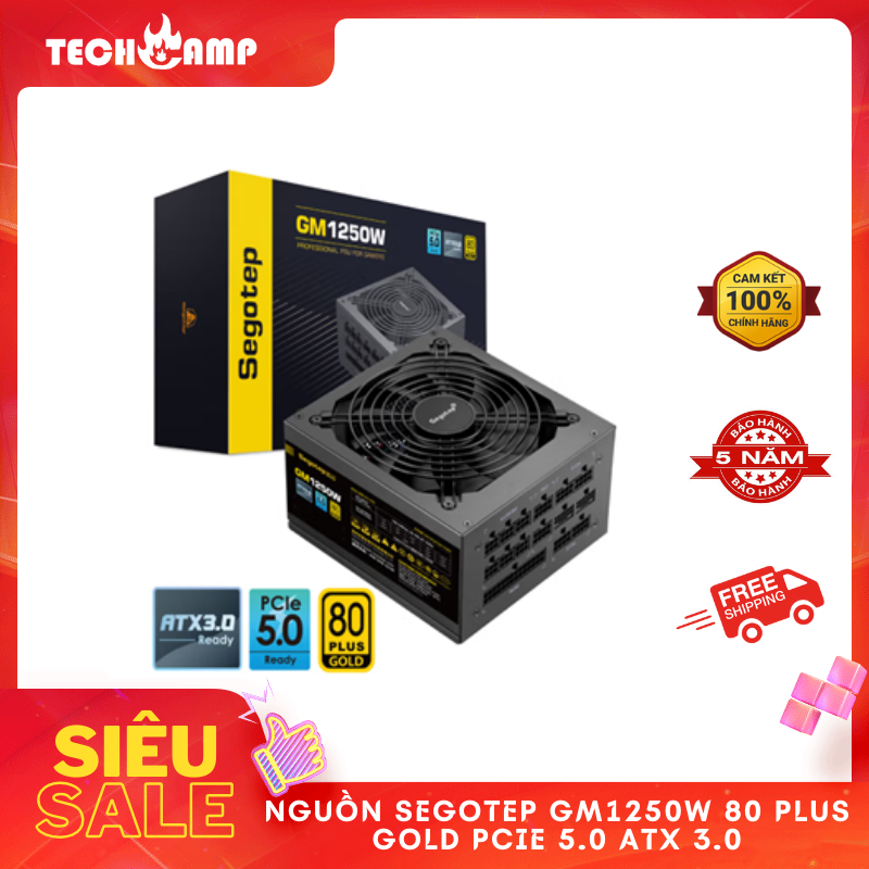 Nguồn SEGOTEP GM1250W 80 PLUS GOLD PCIE 5.0 ATX 3.0 - Hàng chính hãng