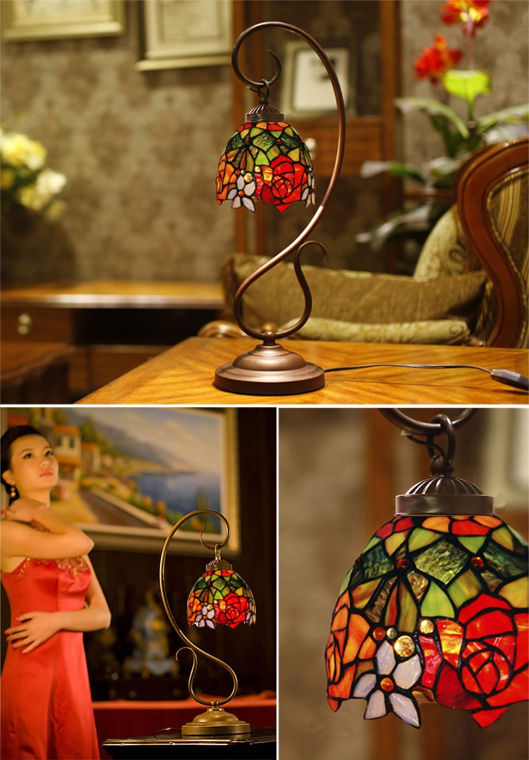 Đèn bàn trang trí Tiffany nhỏ - thích hợp để phòng ngủ, bàn cafe, bàn làm việc...