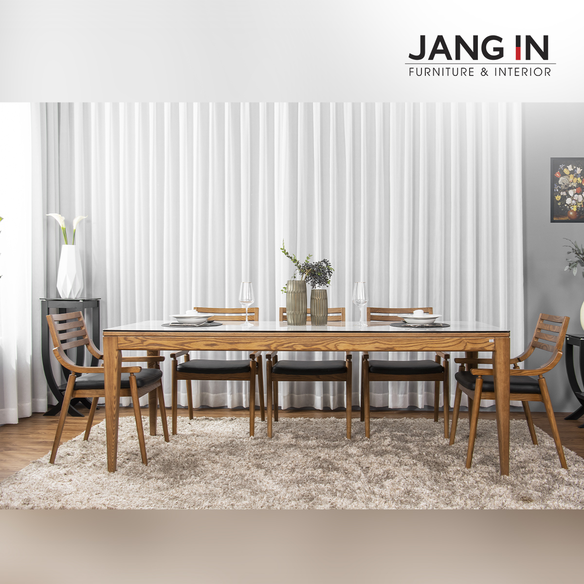 Bộ Bàn Ăn Spencer Ceramic 8 Chỗ Jang In