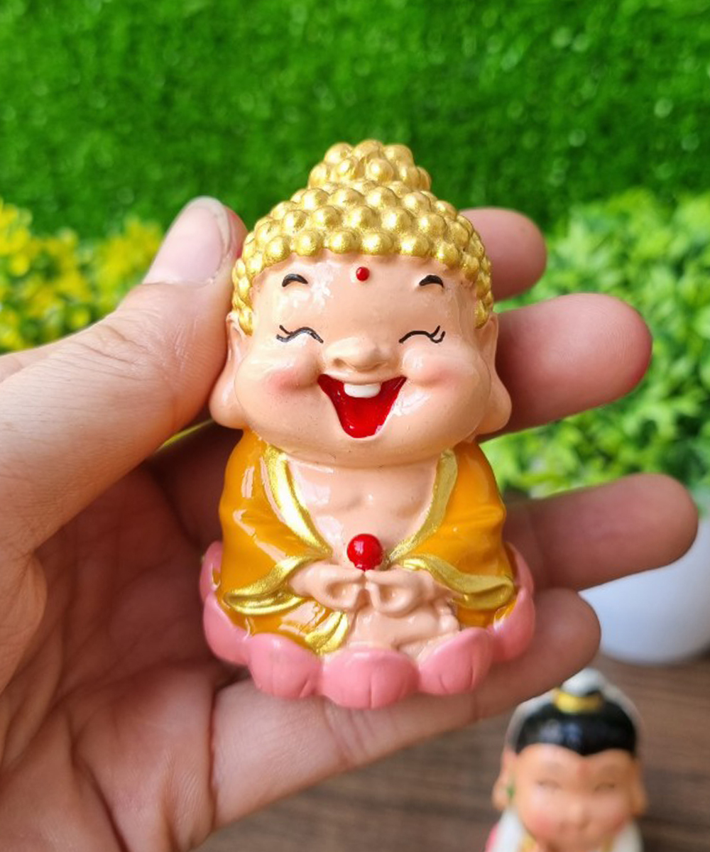 Bộ 03 tượng Phật Tổ - Quan Âm - Tế Công size 6cm