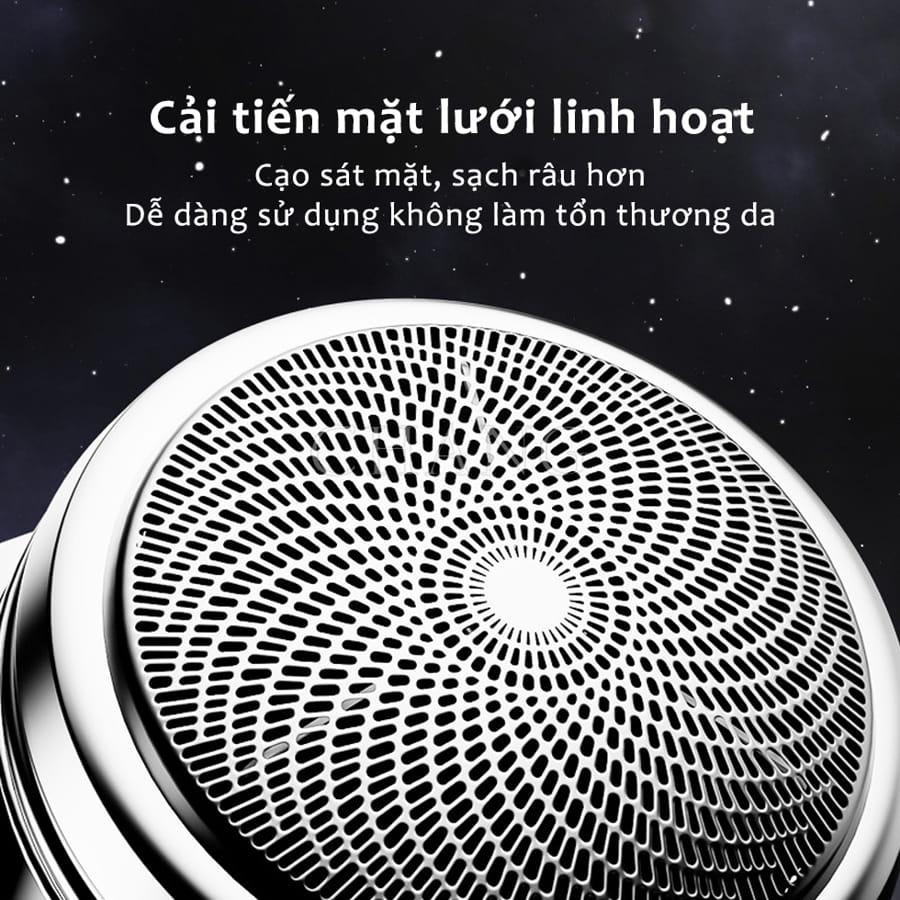 Máy Cạo Râu Mini 6 Lưỡi Kép Tự Mài, Dao Cạo Râu Điện Chống Nước IPX7 Nhỏ Gọn Bỏ Túi Sạc Type C