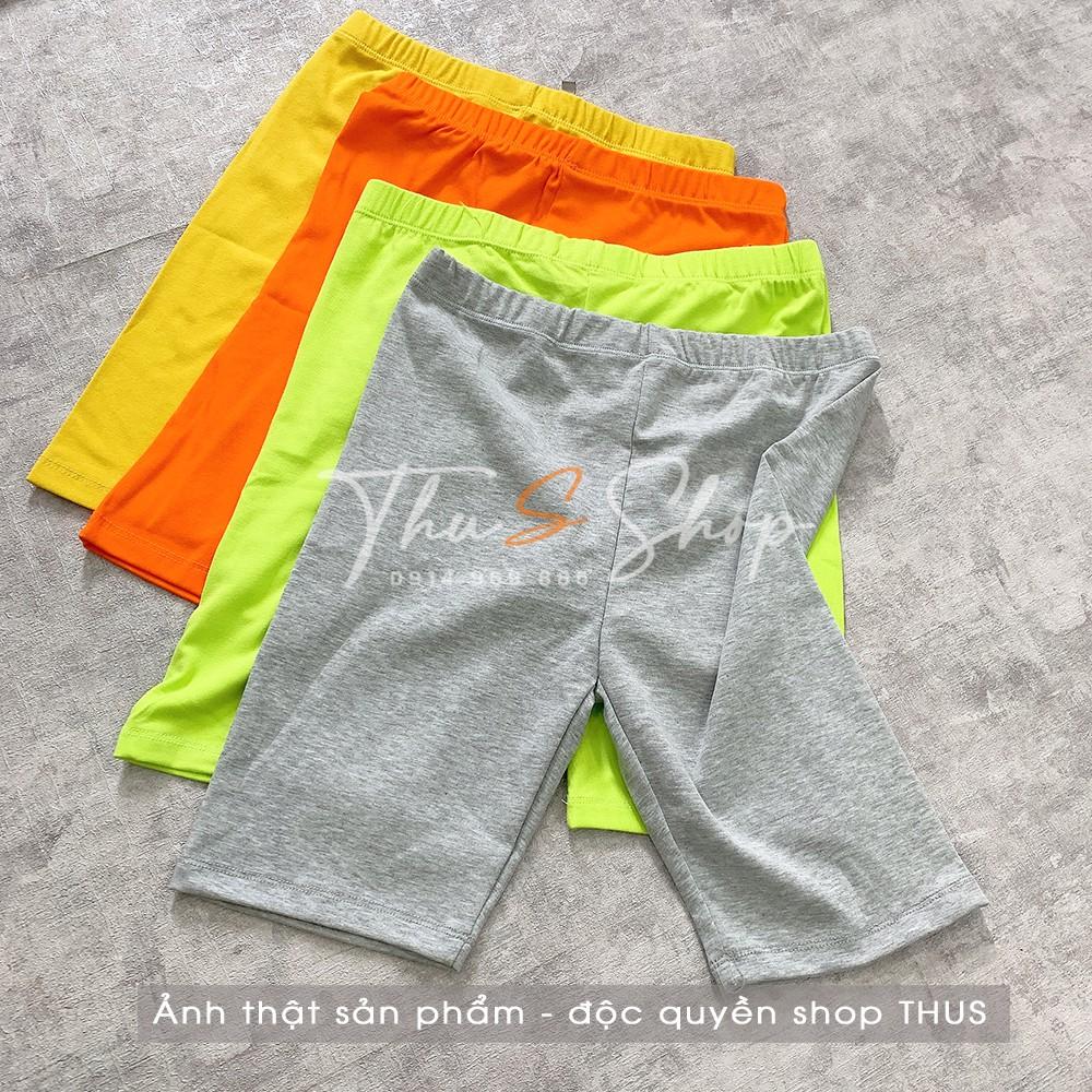 Legging đùi nữ nhiều màu THUS, Legging ngố Biker thun cotton siêu co dãn hàng đẹp