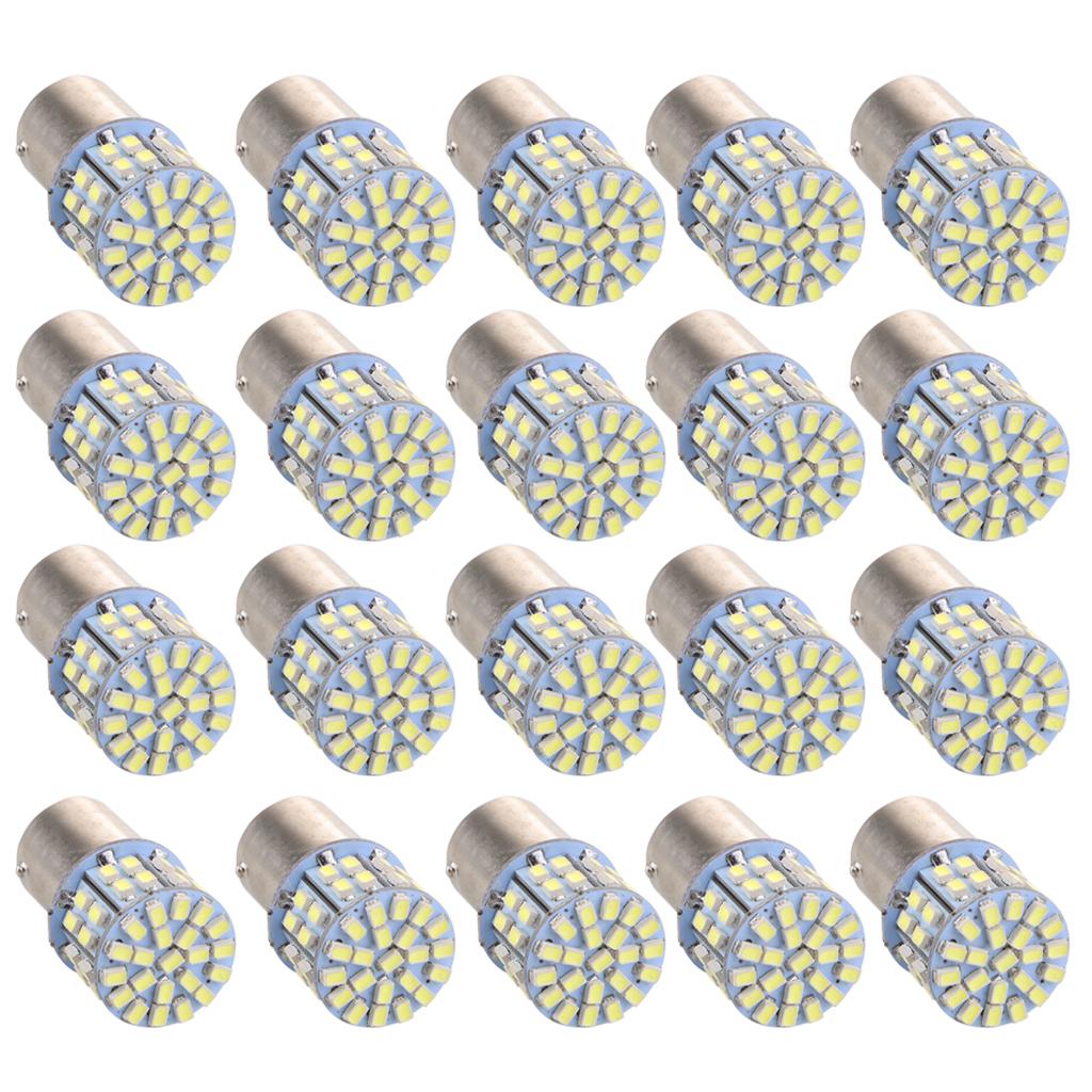 20 Pieces White 1156 Super Bright 50 SMD LED Turn Signal Light Bulb for Car