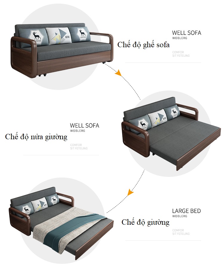 Giường Sofa Cao Cấp, Sofa Giường Phòng Khách Đa Năng, Ghế Sofa Tiện Dụng