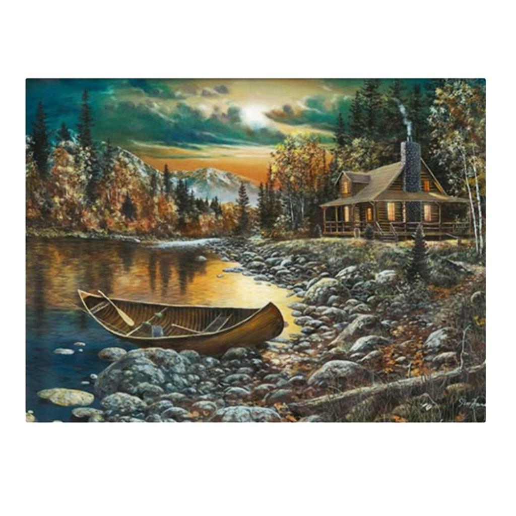 DIY 5D Diamond Painting Embroidery Cross Craft Stitch Home Decoration Arts Crafts, Lakeside 38x30cm