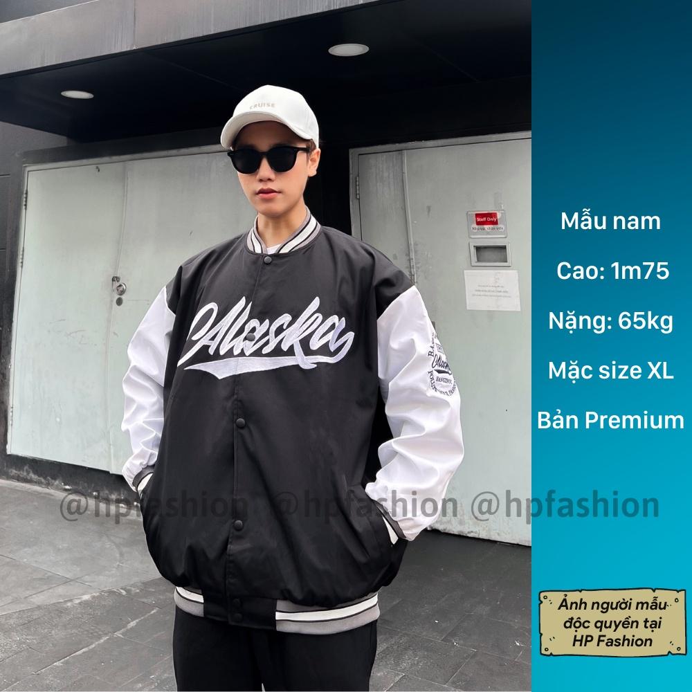 Áo bomber Varsity Jacket form rộng Alaska vải dù cao cấp ️ Áo khoác bóng chày dáng Unisex nam nữ D09