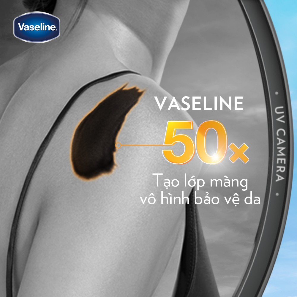 Serum chống nắng cơ thể Vaseline 50x bảo vệ da với SPF 50+ PA++++ giúp da sáng hơn gấp 2X 300ML