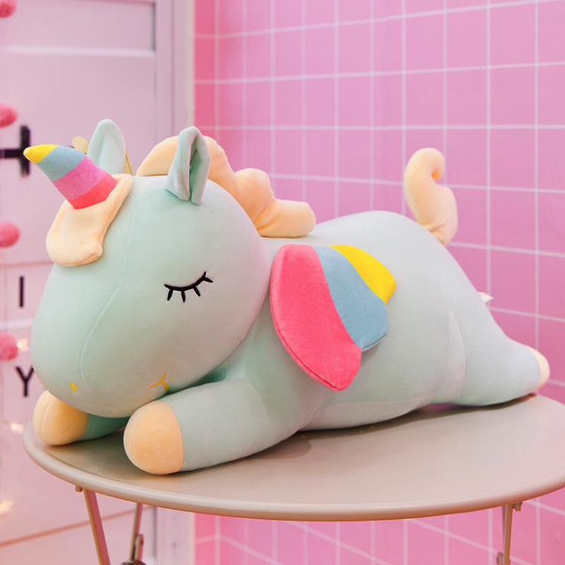 Gấu Bông Kỳ Lân Nằm Dễ Thương, Ngựa Một Sừng Unicorn Nằm Siêu Mềm Mịn (30cm---&gt;60cm) Gối Ôm Kỳ Lân Đáng Yêu Hàng Cao Cấp