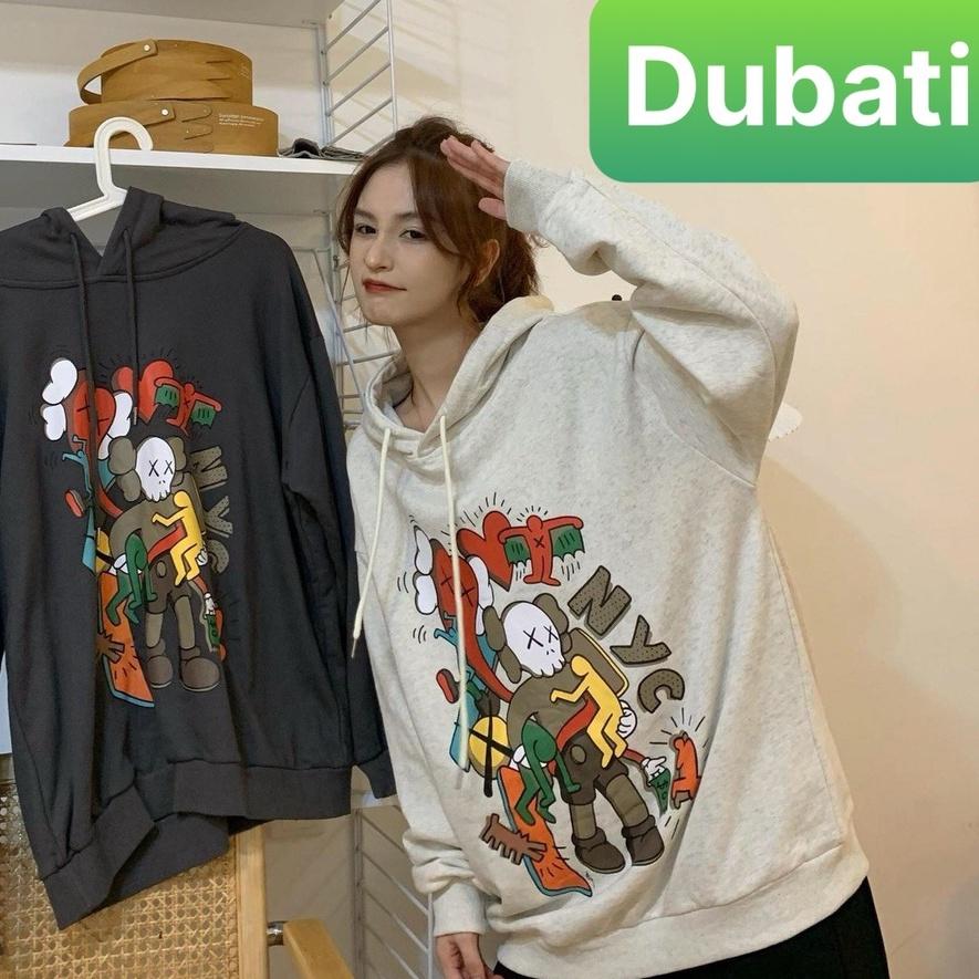 ÁO HOODIE - ÁO KHOÁC NỈ NAM NỮ CHẤT NỈ CÓ MŨ FROM RỘNG HOẠT HÌNH KWASSH- DUBATI FASHION