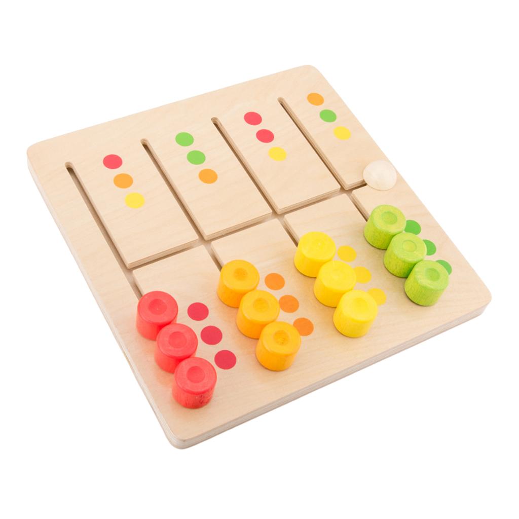 Kids Wooden Balance Board Stacking Blocks Color Sorter Maze Learning Toy