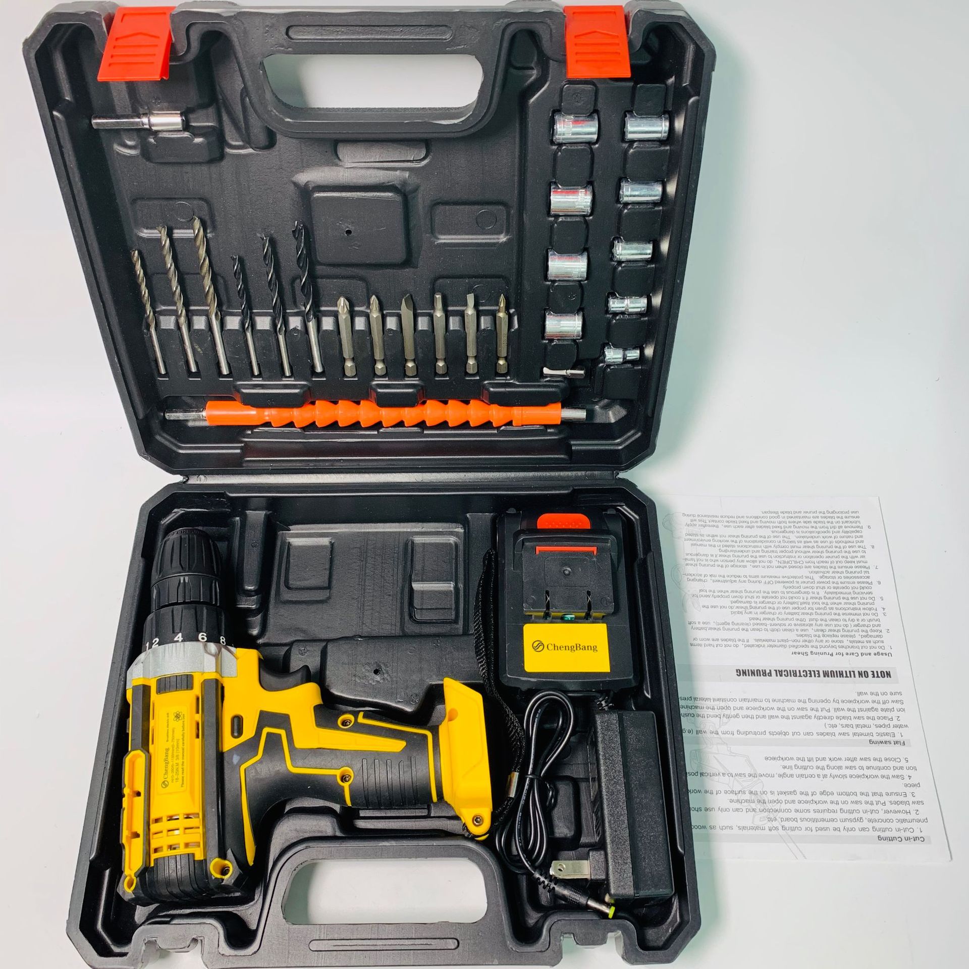 MÁY KHOAN PIN ChengBang 36V Máy 2 PIN Kèm 24 Phụ Kiện - 3 CHỨC NĂNG