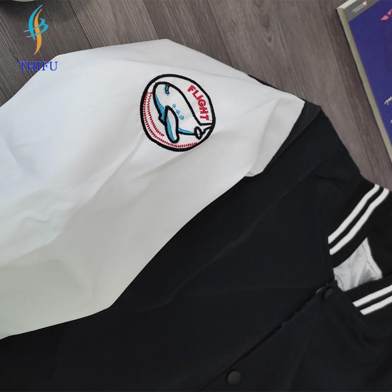 Áo Khoác Dù THIFU FASHION 2 Lớp Thêu Logo Chữ Badge Chống Nắng Tránh Mưa Cho Nam Và Nữ có video hình thật shop tự chụp