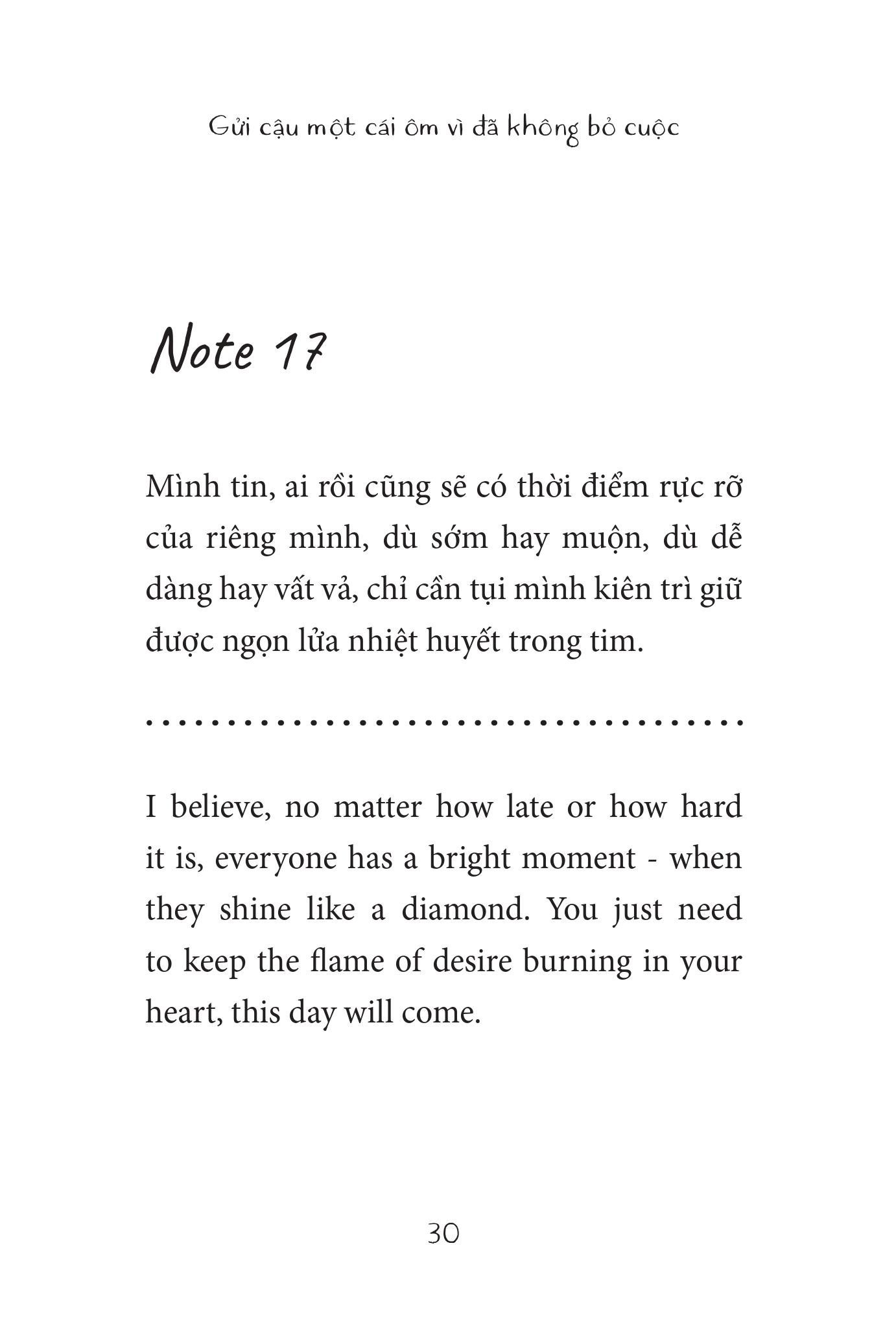 A Hug For Not Giving Up - Gửi Cậu Một Cái Ôm Vì Đã Không Bỏ Cuộc - Song Ngữ Anh-Việt