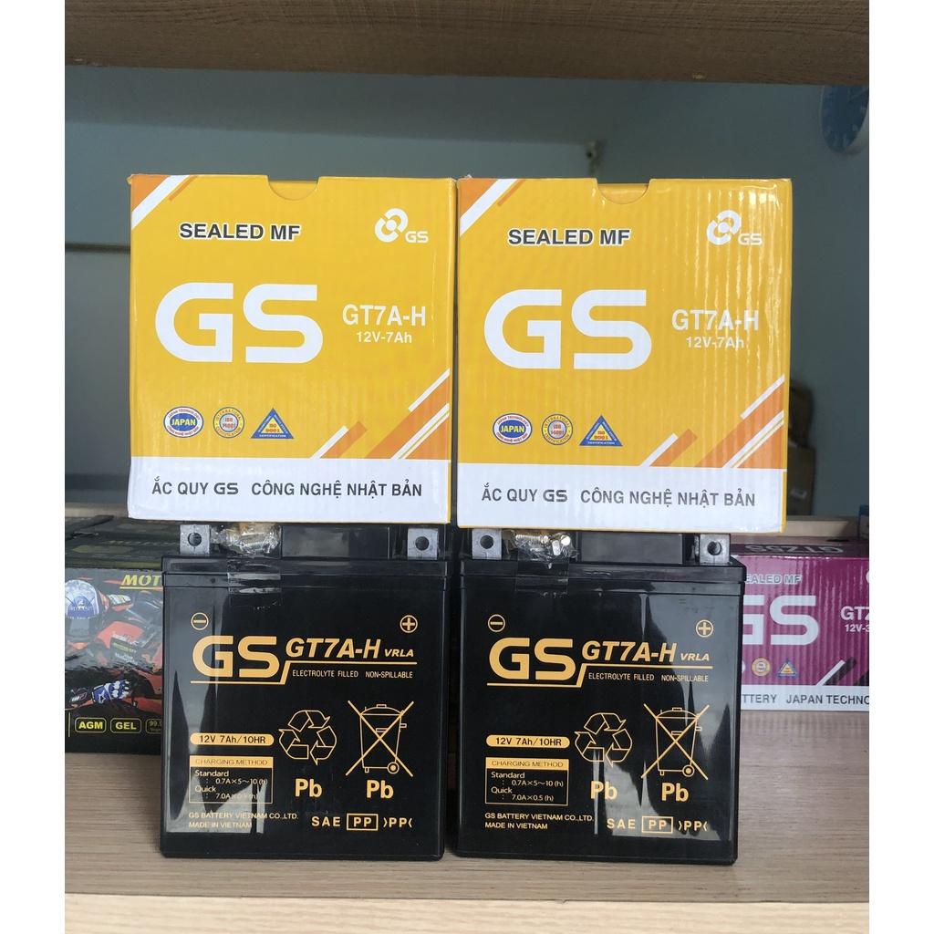 Ắc quy khô xe máy GS GT7A-H dùng cho các dòng xe Vespa, SH Ý, PS 150, Piagio Liberty