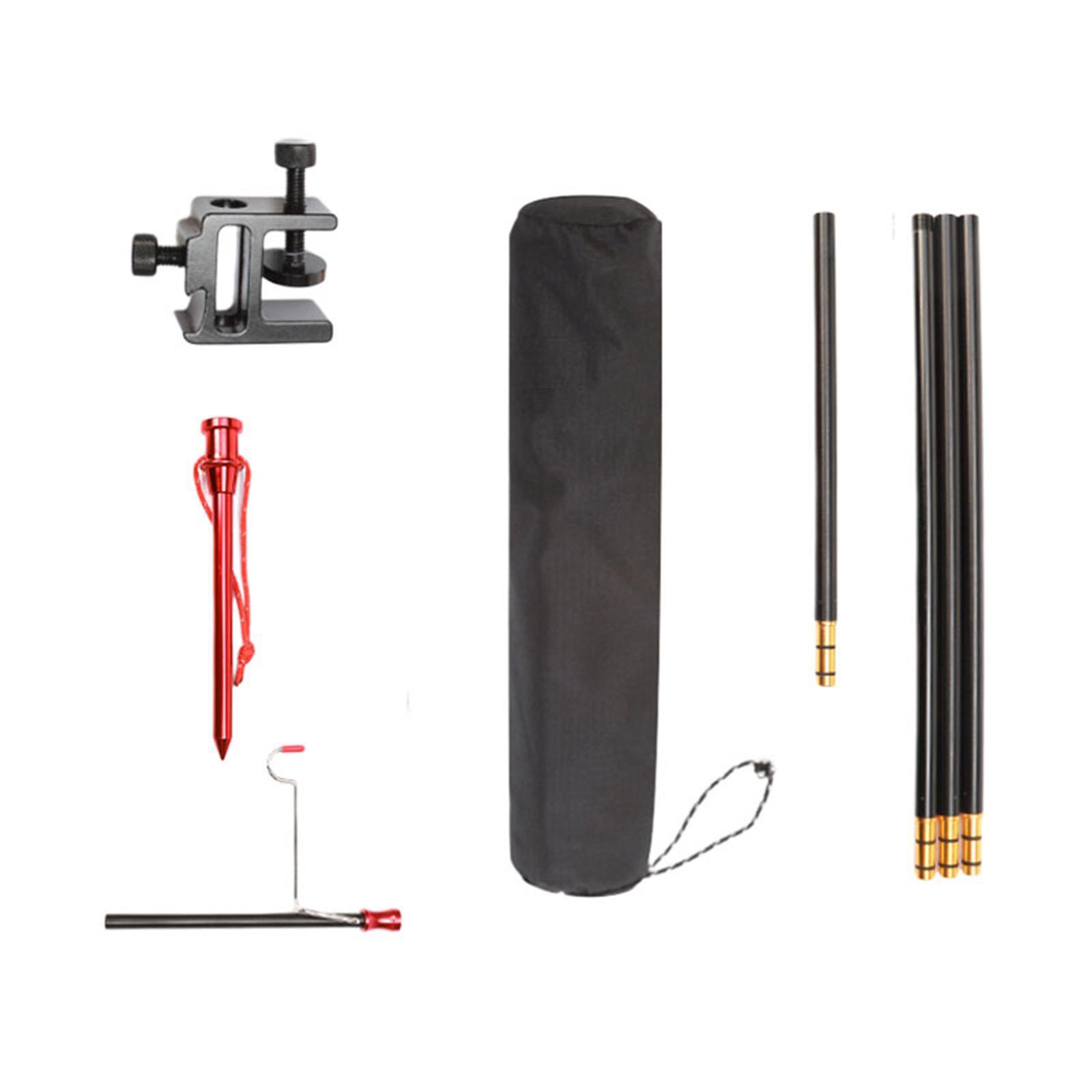 Camping Lantern Stand Aluminum Alloy Hanging Tent Light Holder Collapsible Bracket Outdoor Lamp Pole Post for Traveling Fishing Picnic BBQ