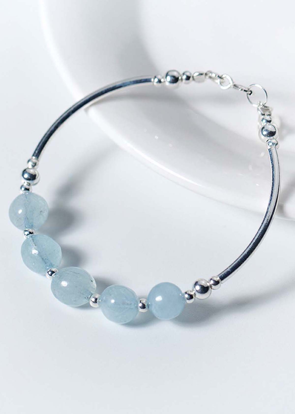 Vòng tay đá Aquamarine mệnh thủy, mộc - Ngọc Quý Gemstones