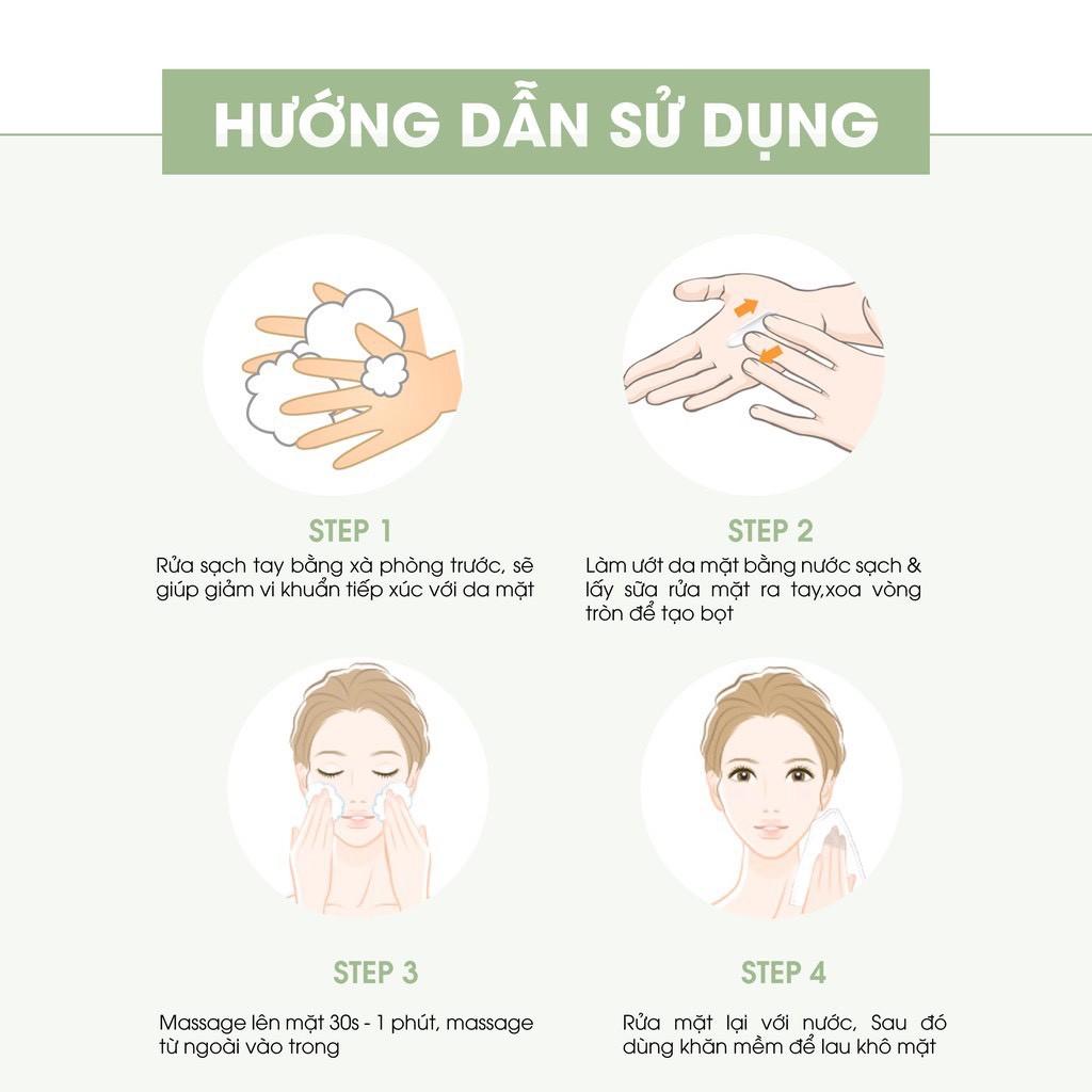 Sữa rửa mặt trắng da, ngừa mụn, chiết suất từ tinh chất trà xanh 120ml - Giúp giữ ẩm , ngừa mụn và dưỡng trắng hiệu quả.