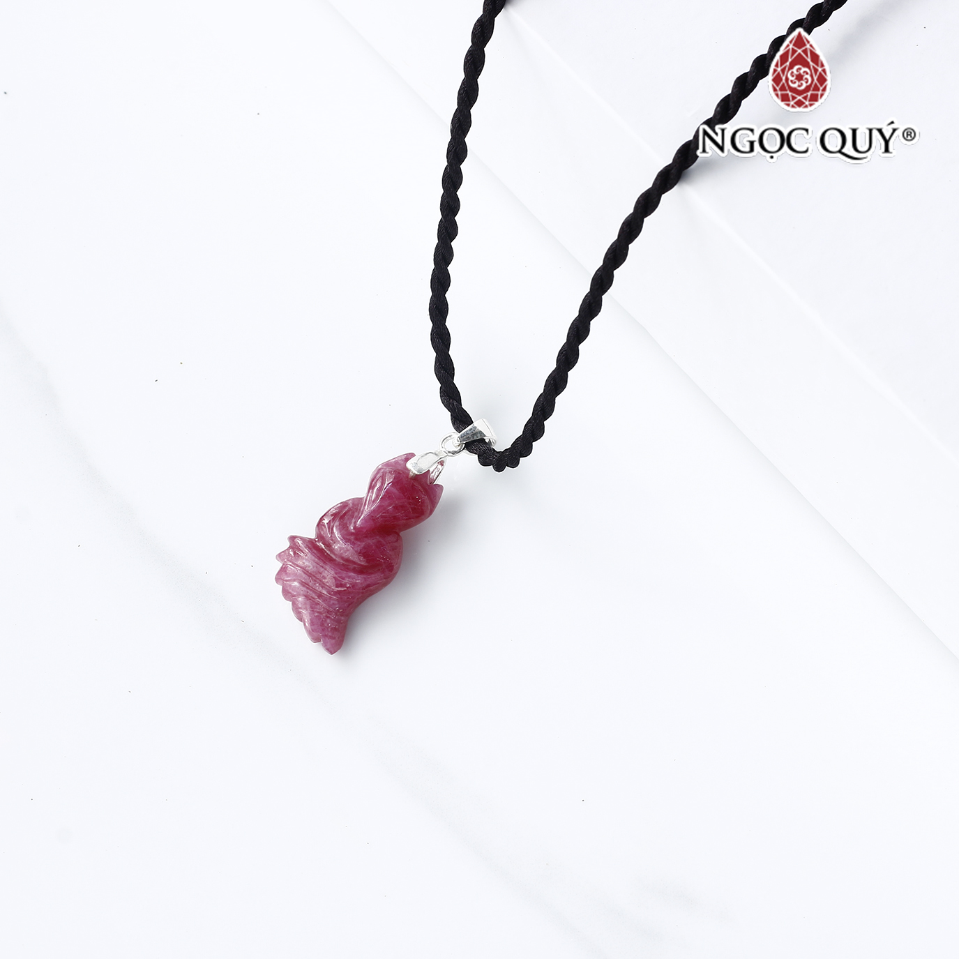 Mặt dây chuyền hồ ly 9 đuôi đá ruby 22mm mệnh hỏa, thổ - Ngọc Quý Gemstones