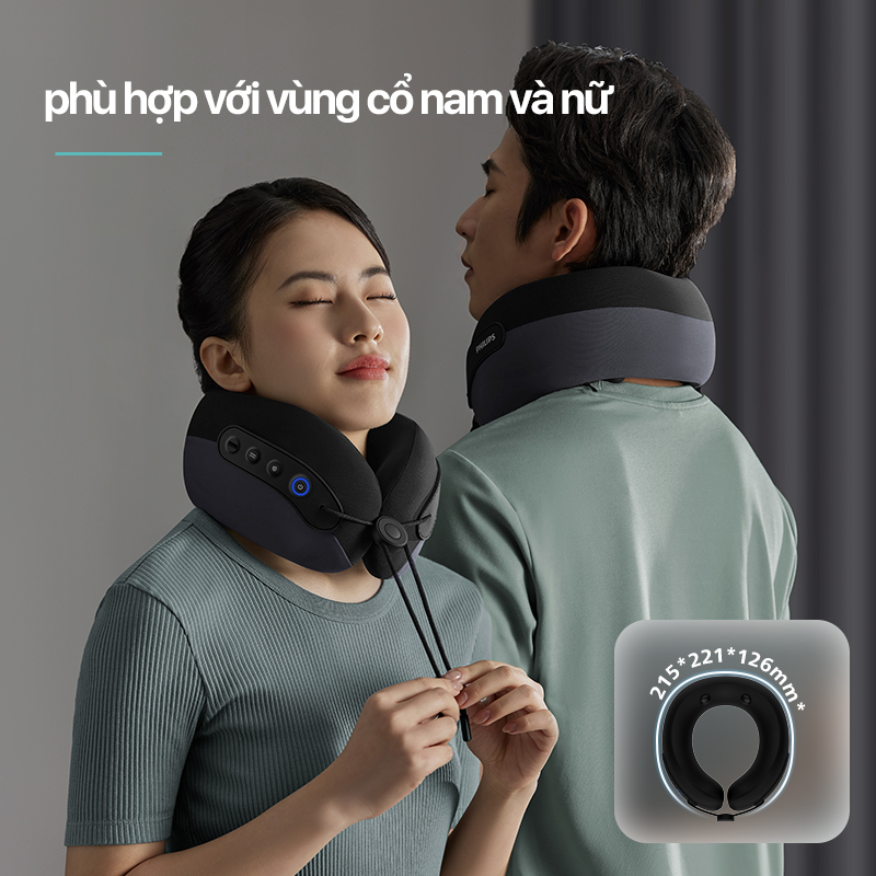 Đai massage cổ vai gáy Philips PPM3306 giúp thư giãn cổ vai gáy - Hàng chính hãng