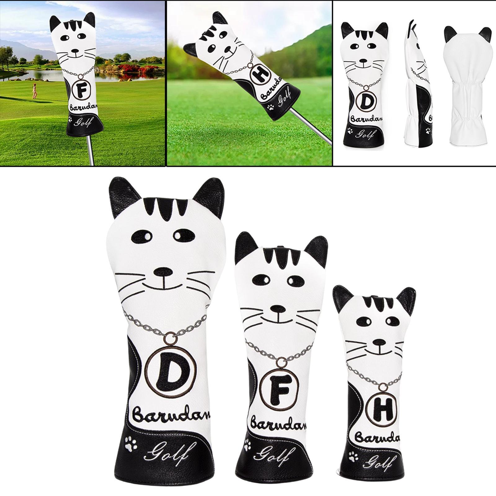 3Pcs/Set Golf Club Head Covers Waterproof Leather with No. Tags Golf Woods Headcovers