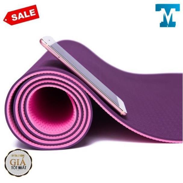 Thảm Tập Yoga TPE Cao Cấp 2 Lớp Dày 6Mm Mềm Mịn Chắc Chắn -