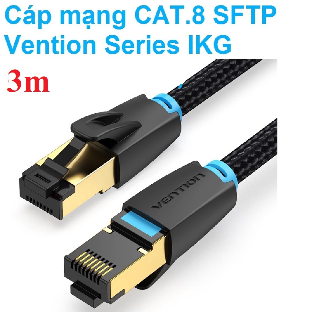 Cáp mạng CAT8 SFTP chất liệu dây dù Vention Series IKGBH - Hàng chính hãng