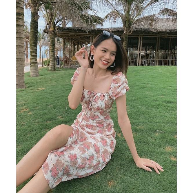 Đầm hoa dài qua gối Rosie dress