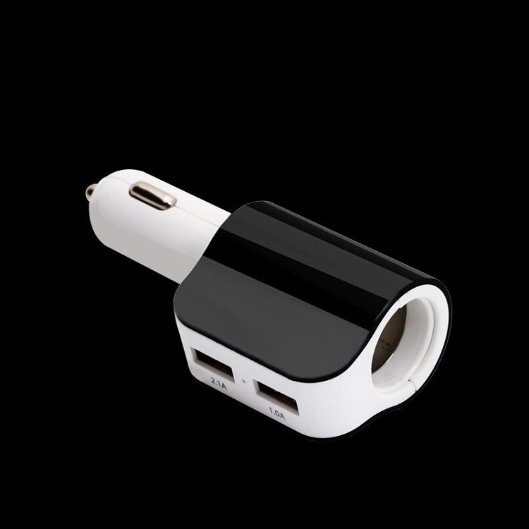 Tẩu cắm sạc 2 cổng USB có chip thông minh, hỗ trợ sạc nhanh và tản nhiệt tốt (Tặng quạt nhựa mini cắm cổng USB-Màu ngẫu nhiên)