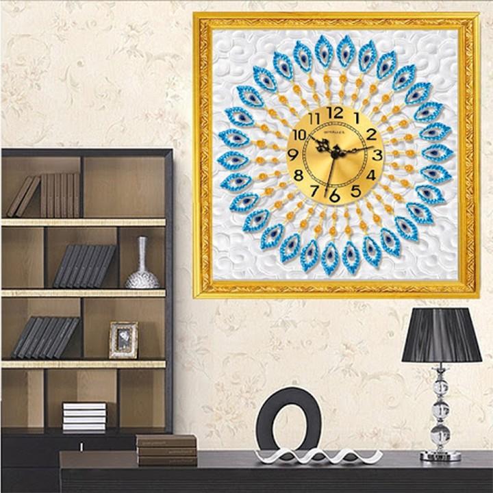 Tranh đá công đồng hồ tuyệt đẹp Y5068 - kích thước: 50 * 50cm.