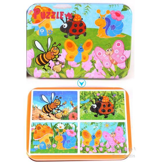 COMBO 5 hộp tranh xếp hình Puzzle 4 cấp độ 9-12-15-20 miếng nhiều chủ đề cho bé - Đồ chơi giáo dục thông minh trẻ em