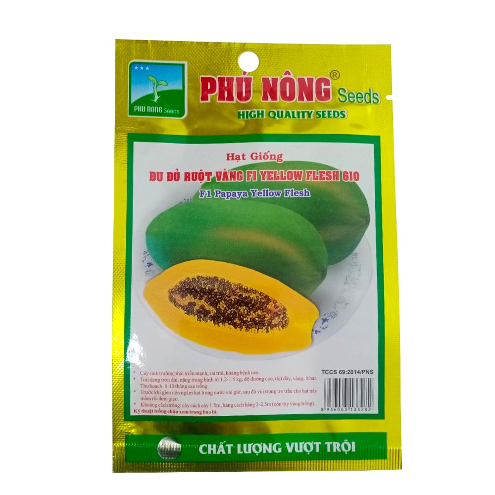 Hạt giống Đu đủ ruột vàng F1 Yellow Flesh Phú Nông