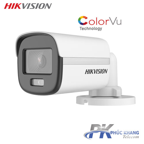 Camera Hikvision 2MP COLORVU - CÓ MÀU 24/24 Hỗ trợ chuyển qua lại 4 chế độ TVI/AHD/CVI/CVBS DS-2CE10DF0T-F - Hàng Chính Hãng