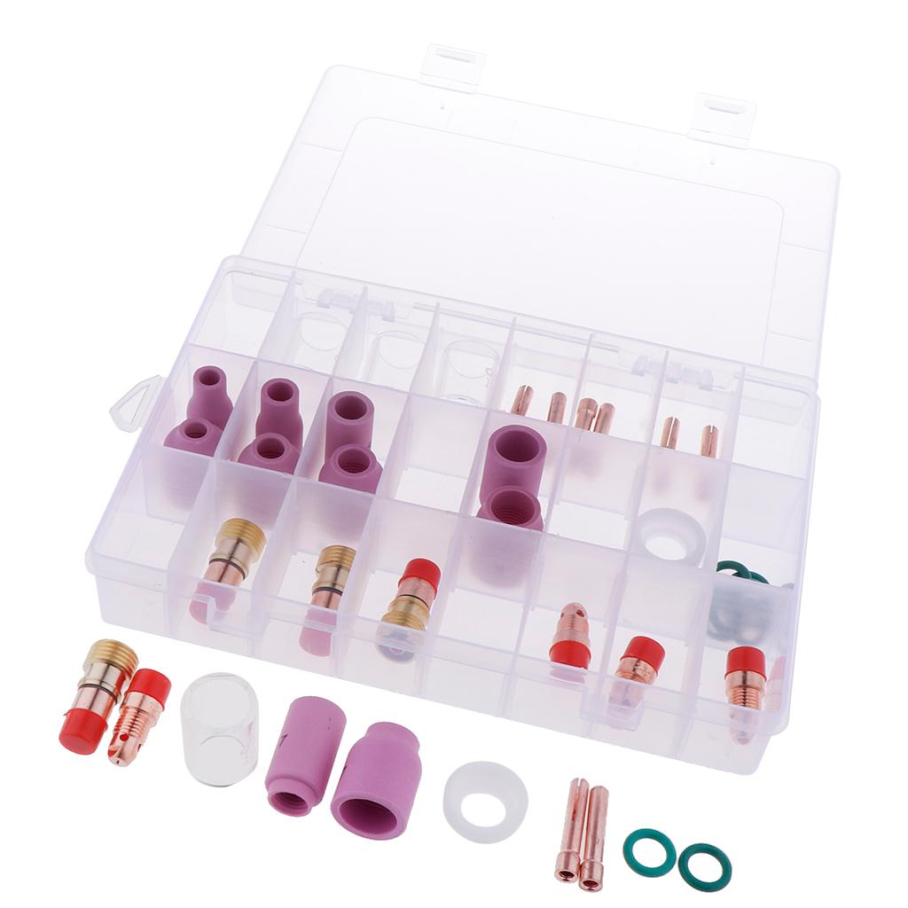 40PCS Nozzle Gas Lens Collet Pyrex Cup Consumables Kit For TIG Welding Torch
