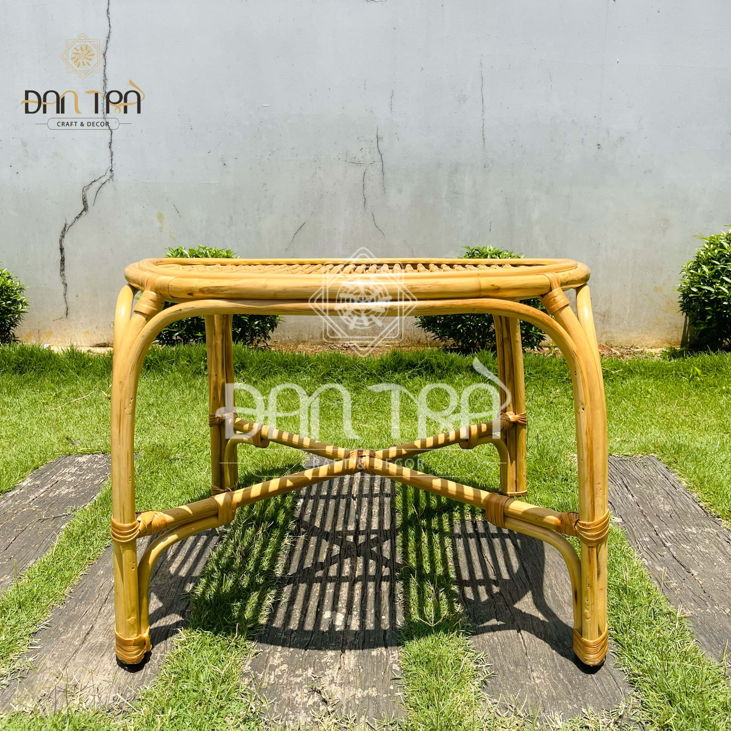 Bàn Tròn Mây Đan Đơn Giản - Bàn Tròn Vintage Style Boho   -Bàn Tròn Decor Phòng Khách- Bàn Mây Tròn Nhỏ Gọn Cho Ban Công- Nội Thất Mây Tre Đan