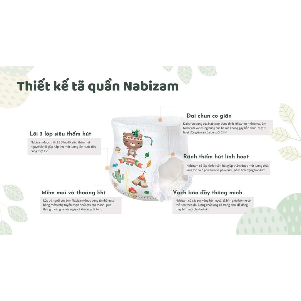 Tã/Bỉm Dán NABIZAM Magic Soft Hàn Êm Ái, Mỏng Nhẹ, Thấm Hút Tối Đa Cho Bé Thoải Mái Vận Động Size S/4-7kg/44 miếng