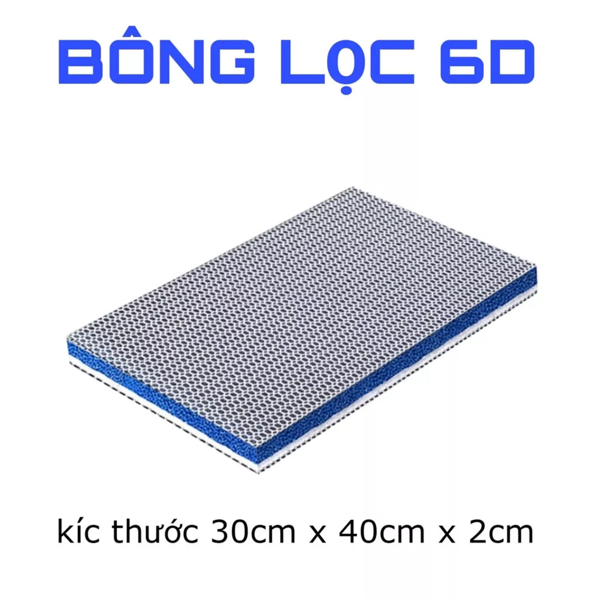 3 Thảm bông lọc Bể Cá loại 6D 30x40x2cm - Lọc sạch cặn bẩn hồ thủy sinh