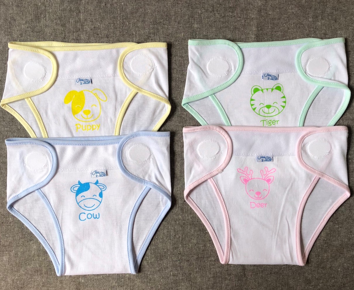 Set 5 quần đóng bỉm, tả vải cotton JOU cho bé