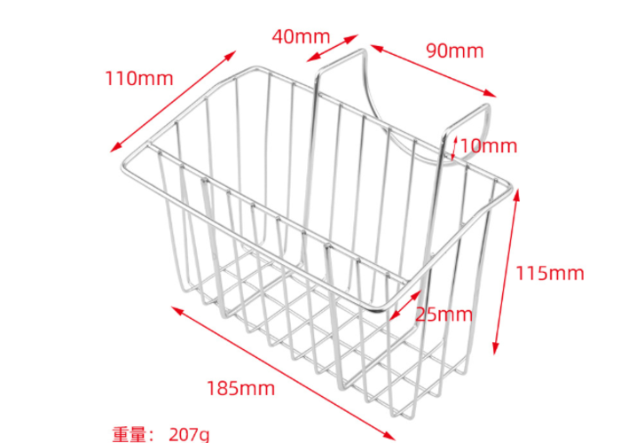 Kệ rổ Inox đựng dụng cụ rửa chén treo thành bồn - Kệ để miếng rửa chén