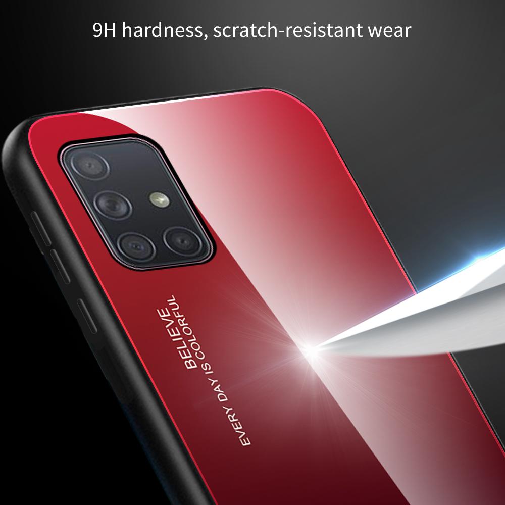 Ốp lưng kính màu Gradient viền dẻo dành cho Samsung Galaxy A71