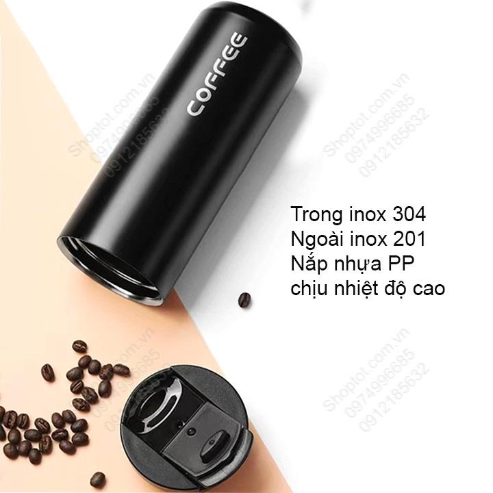 Ly uống bằng inox 304 loại 2 lớp, chuyên dùng uống cà phê, uống trà đa năng, dung tích 550ml