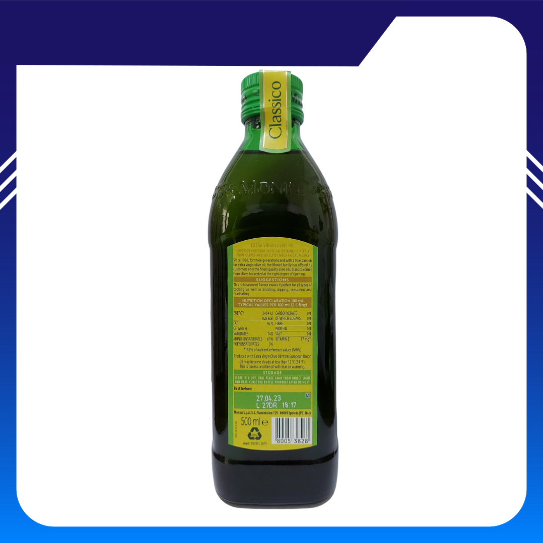 Dầu Oliu Nguyên Chất Monini Extra Virgin 500ml (Italy)