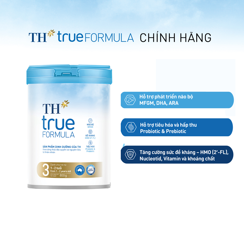 Sản phẩm dinh dưỡng công thức cho trẻ từ 1 đến 2 tuổi TH True Formula 3 800g