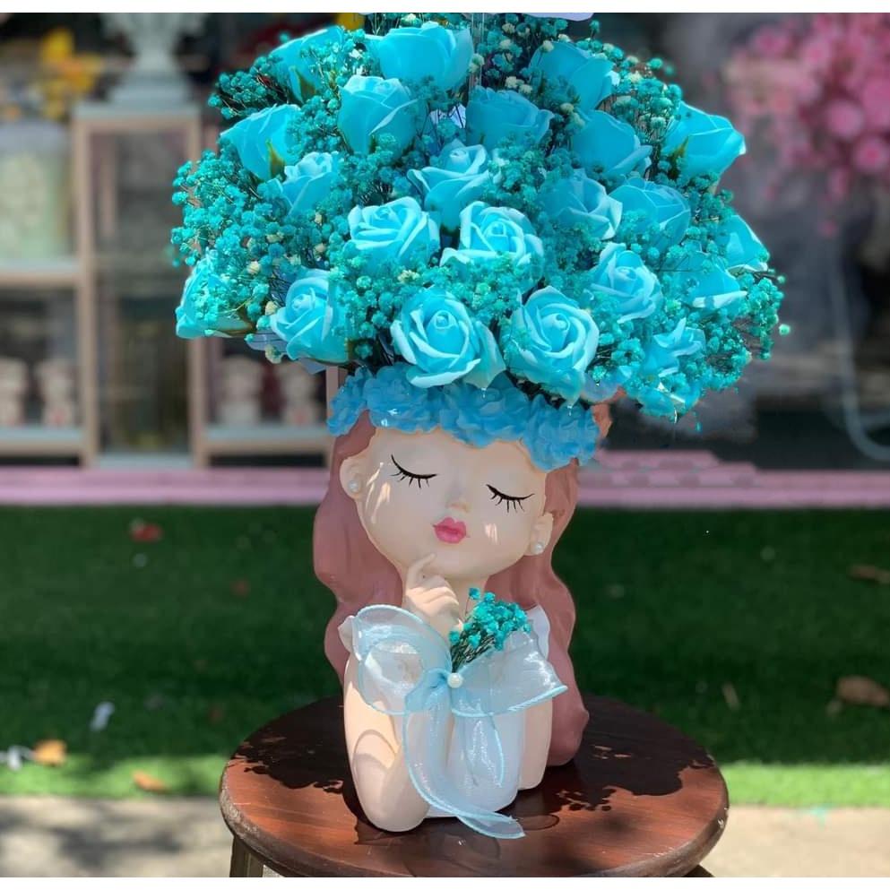 Lọ hoa decor mẫu bình hoa cô gái trang trí